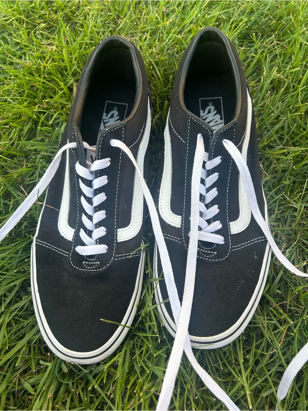 Vans Black and White Old Skool Low-Top Sneakers